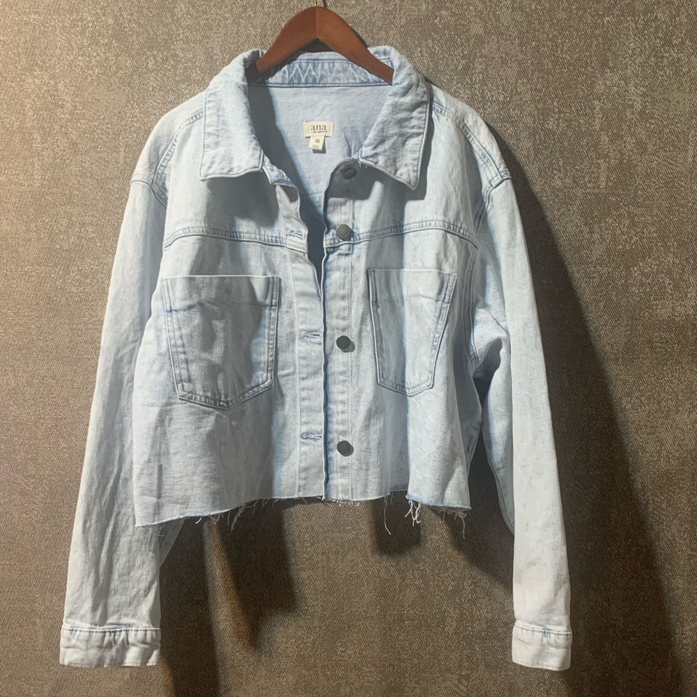 A.N.A Light Blue Cropped Denim Jacket- size XXL